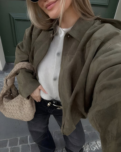Alina™ | Elegant ruskindsbomberjakke