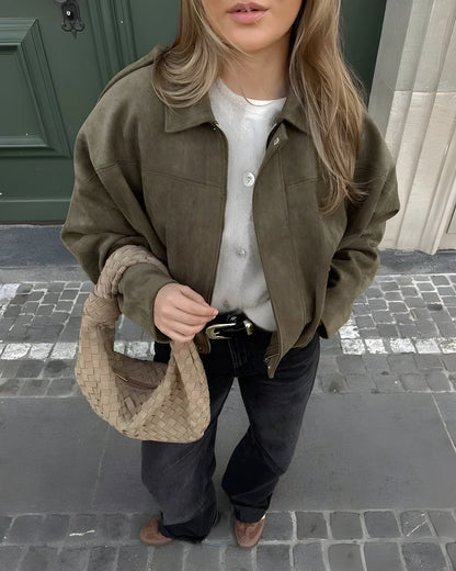 Alina™ | Elegant ruskindsbomberjakke